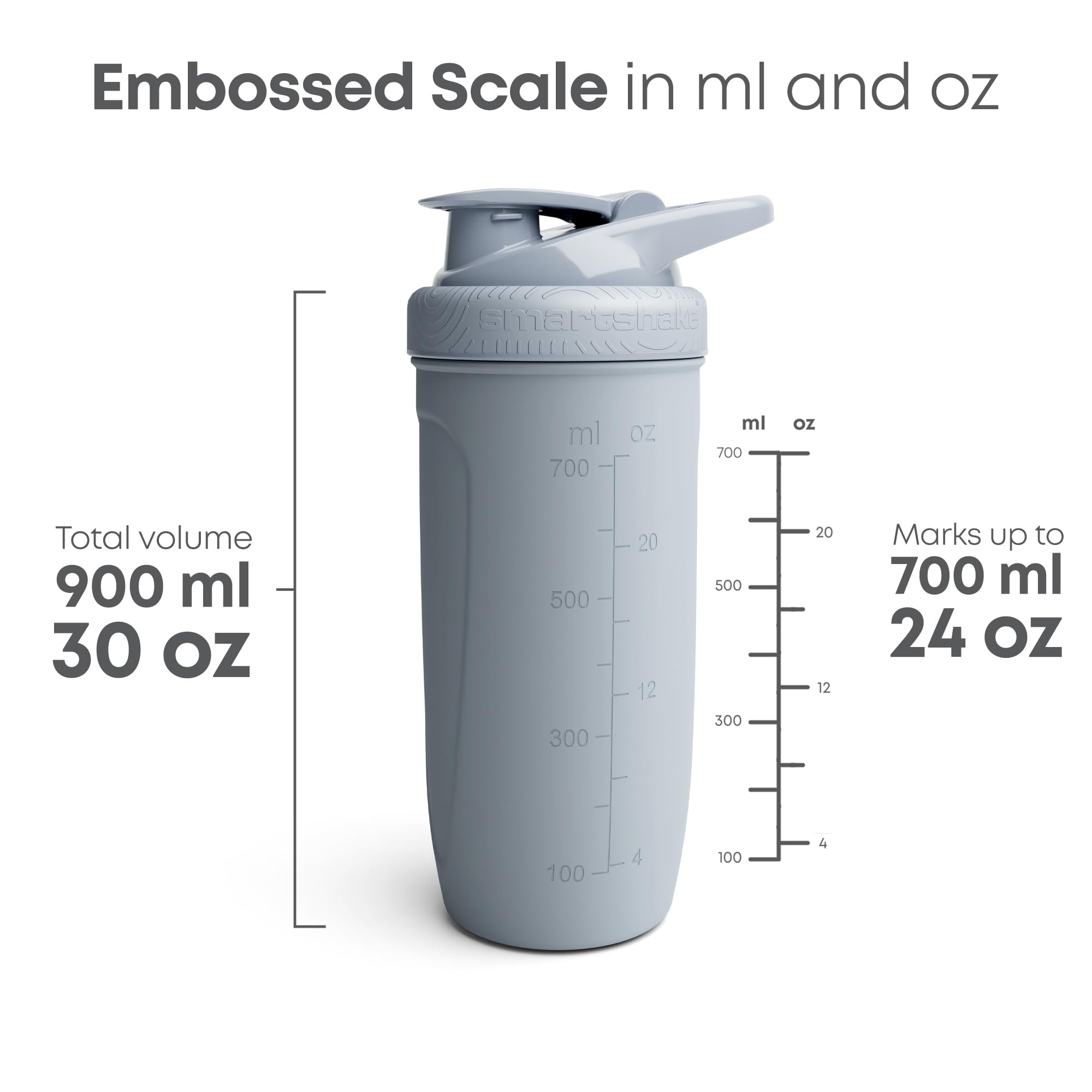 Smartshake repères oz et ml gravés – dosage précis pour chaque shake