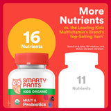 Gomme SmartyPants Organics enfant oméga3 ALA et nutriments végétariens pour croissance.