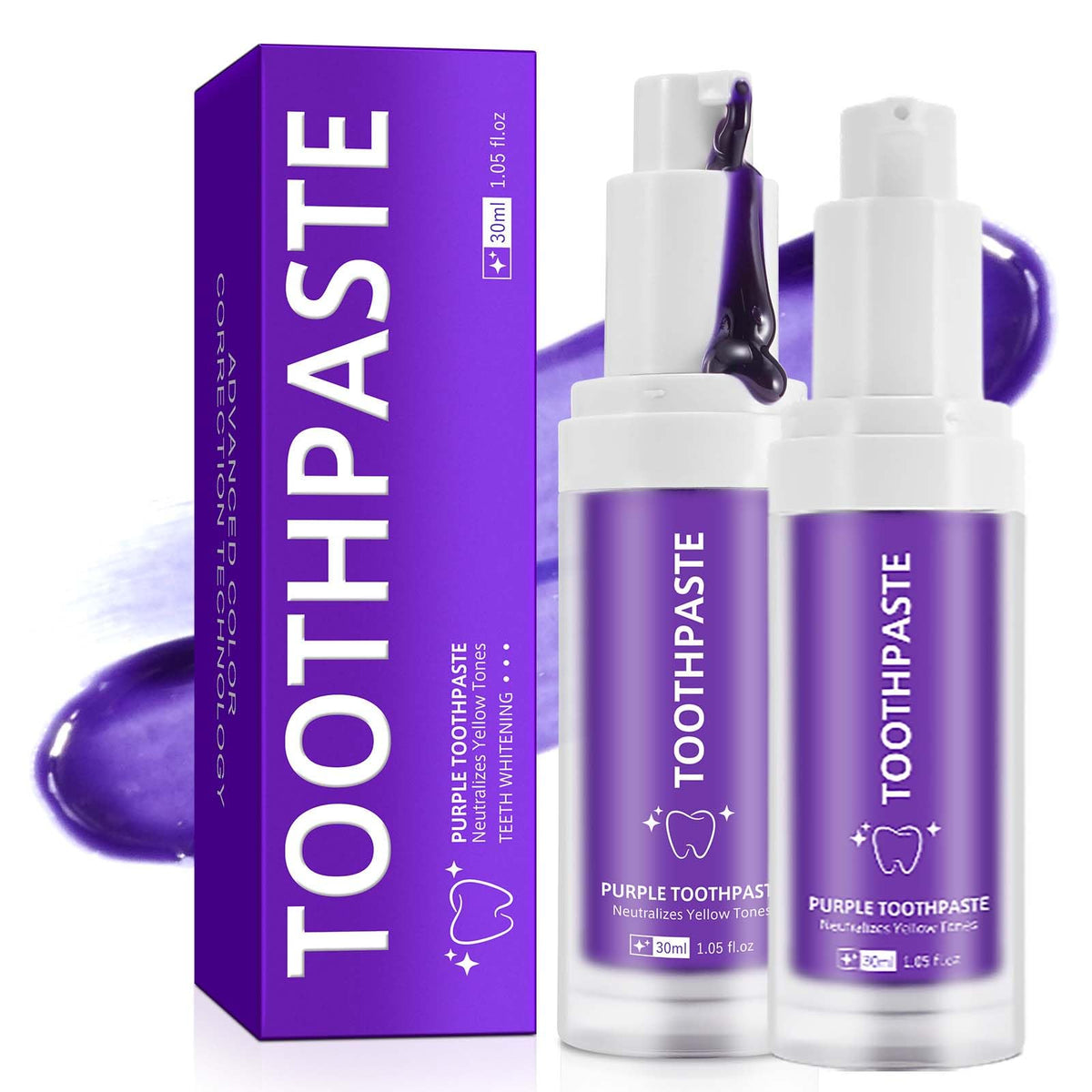 Smddx dentifrice violet brillance: éclaircit visuellement les taches et ravive l’éclat