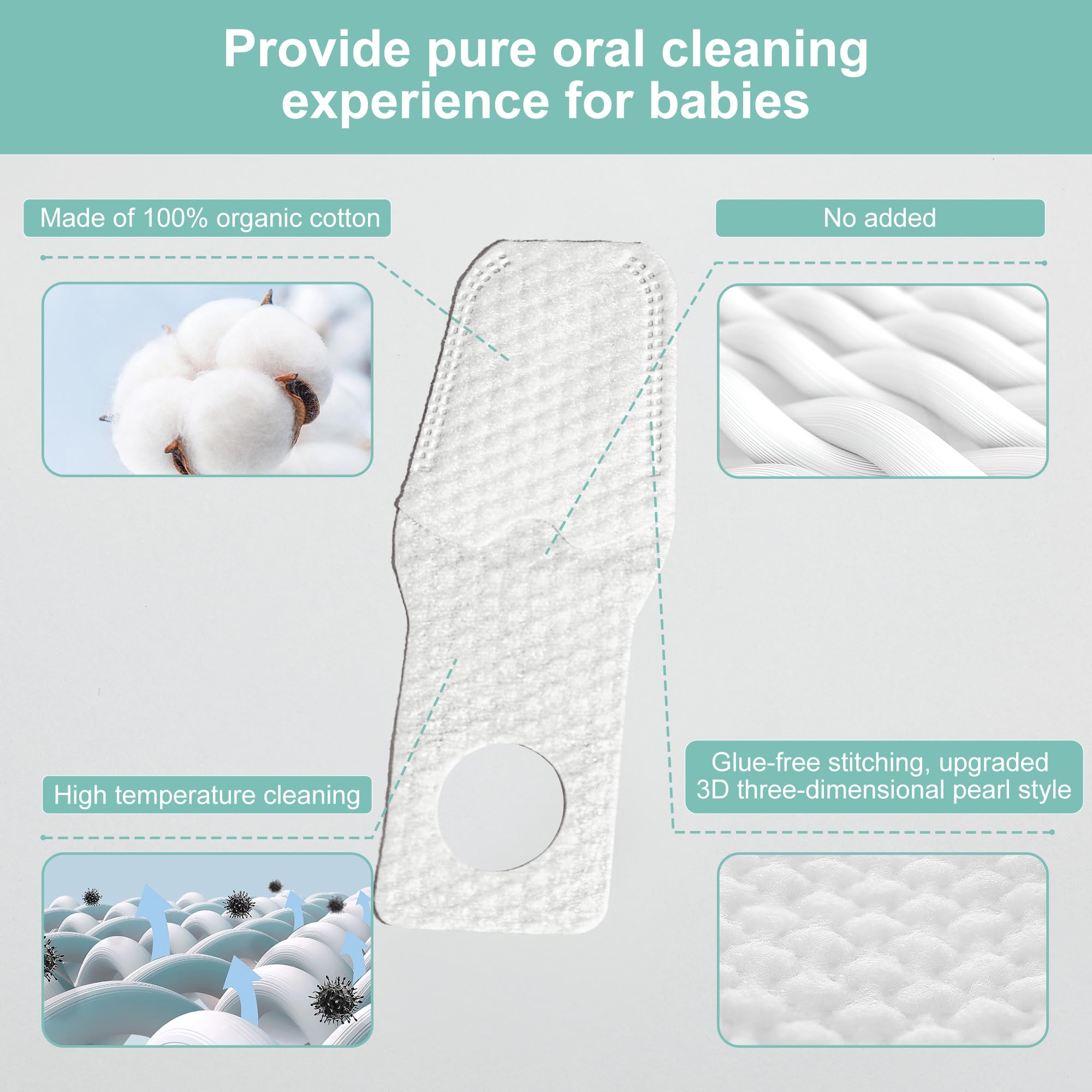 SmilBoxy Lingettes-bébé douces: essuyer rapidement les surfaces buccales