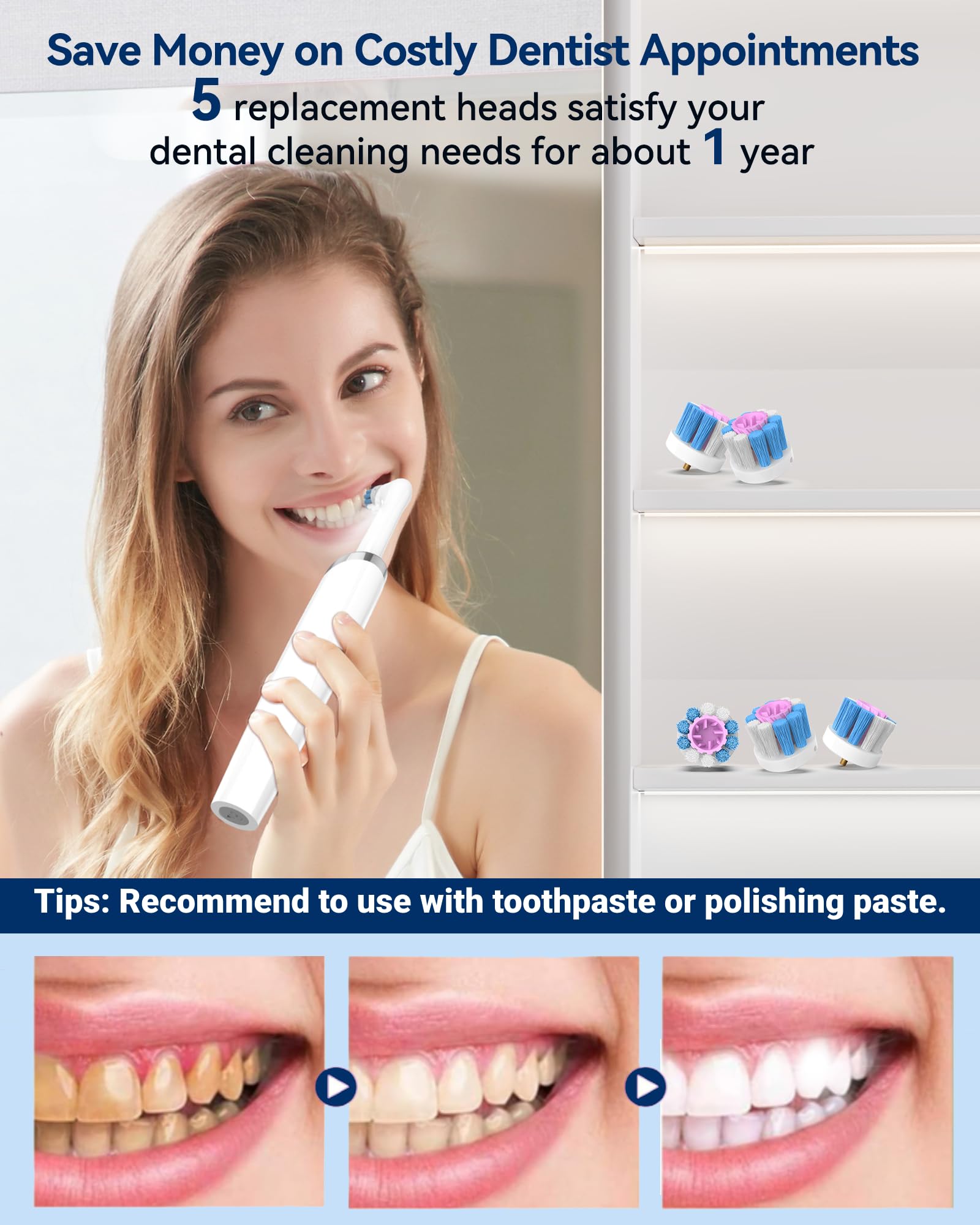 Smile-Aid polisseur dentaire, tête de polissage : nettoyage doux et efficace des surfaces.