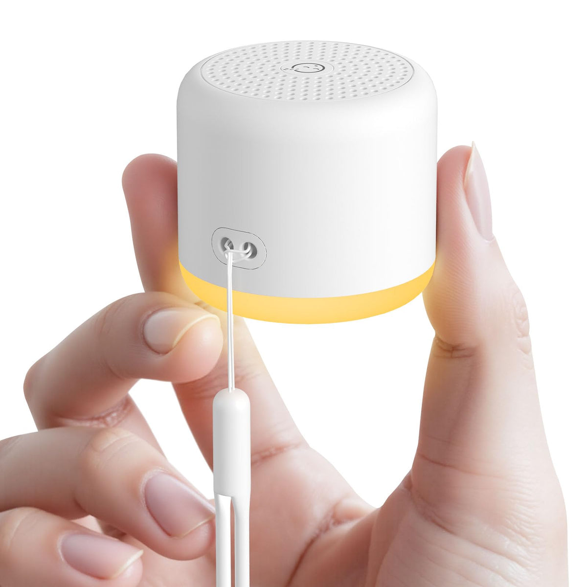 SMILEBOP machine à bruit blanc et veilleuse compacte prête à l’emploi lors d’un voyage.