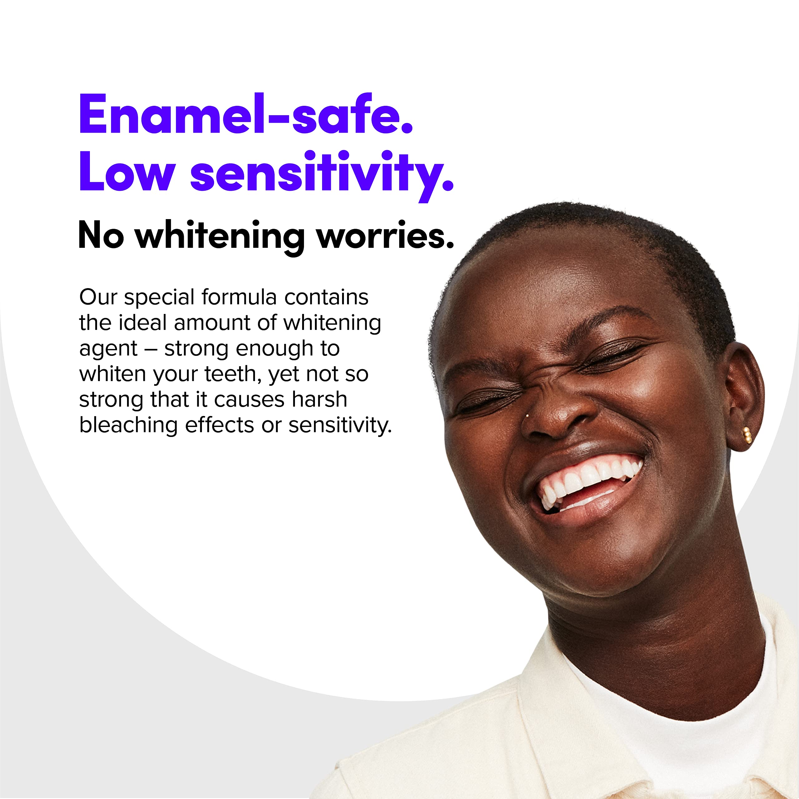 SmileDirectClub bandes blanchiment sécurité de l'émail, formule adaptée.