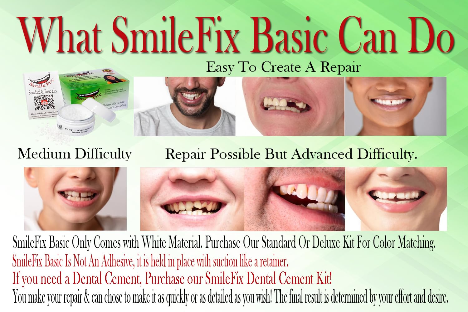 SmileFix Basic perles thermoplastiques durables pour réparations temporaires sûres