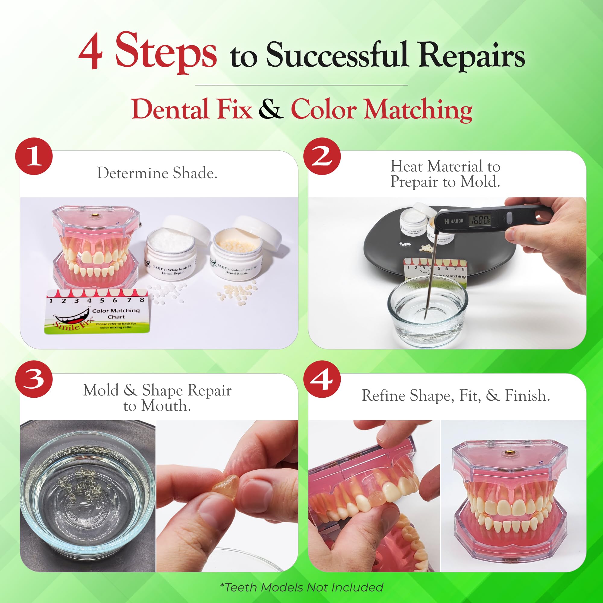SmileFix Kit : assemblage facile pour une retouche dentaire simple.