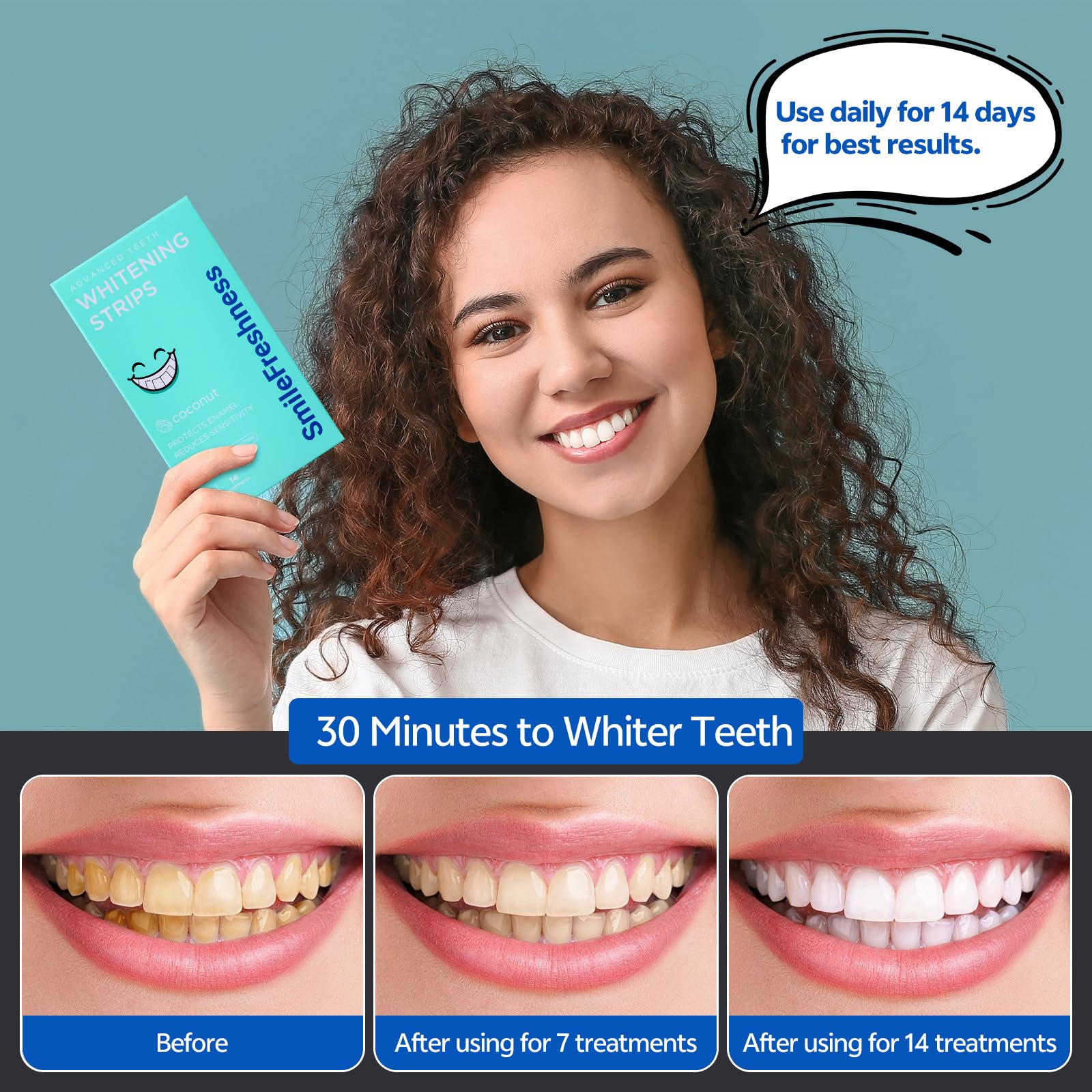 SmileFreshness Extraits de noix de coco, ingrédients nourrissants pour l’éclat.