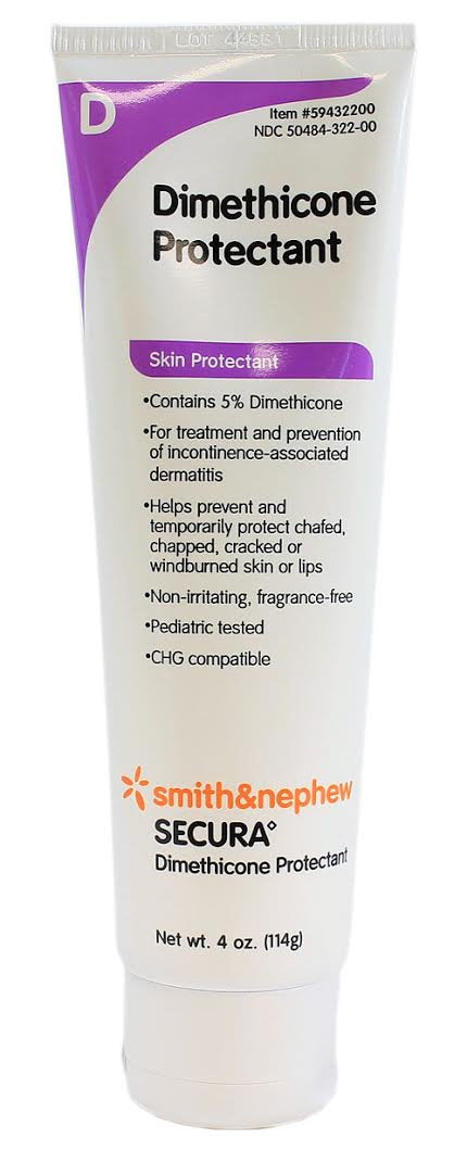 Smith & Nephew Secura Dimethicone Protectant, tube-protecteur pour peau sensible et prévention de l'humidité.