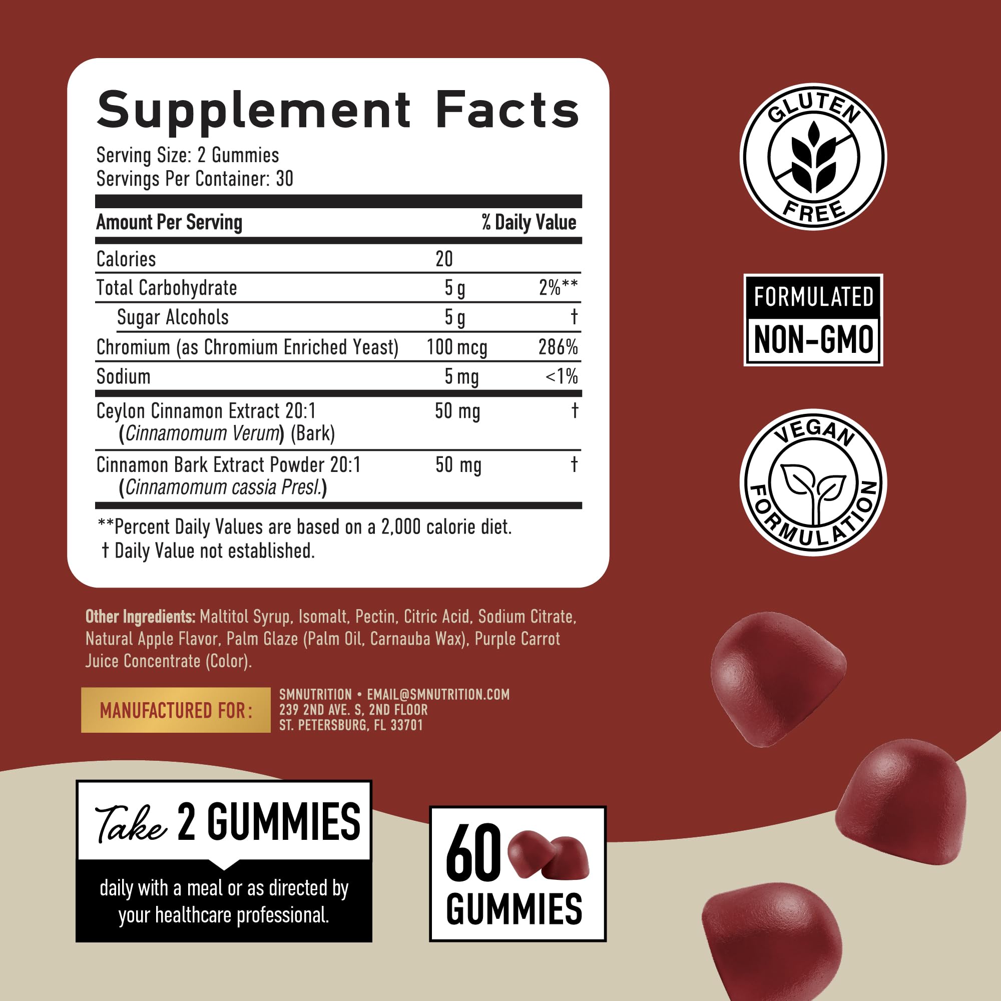 Gommes vegan et sans OGM, sans gluten, formulation soignée