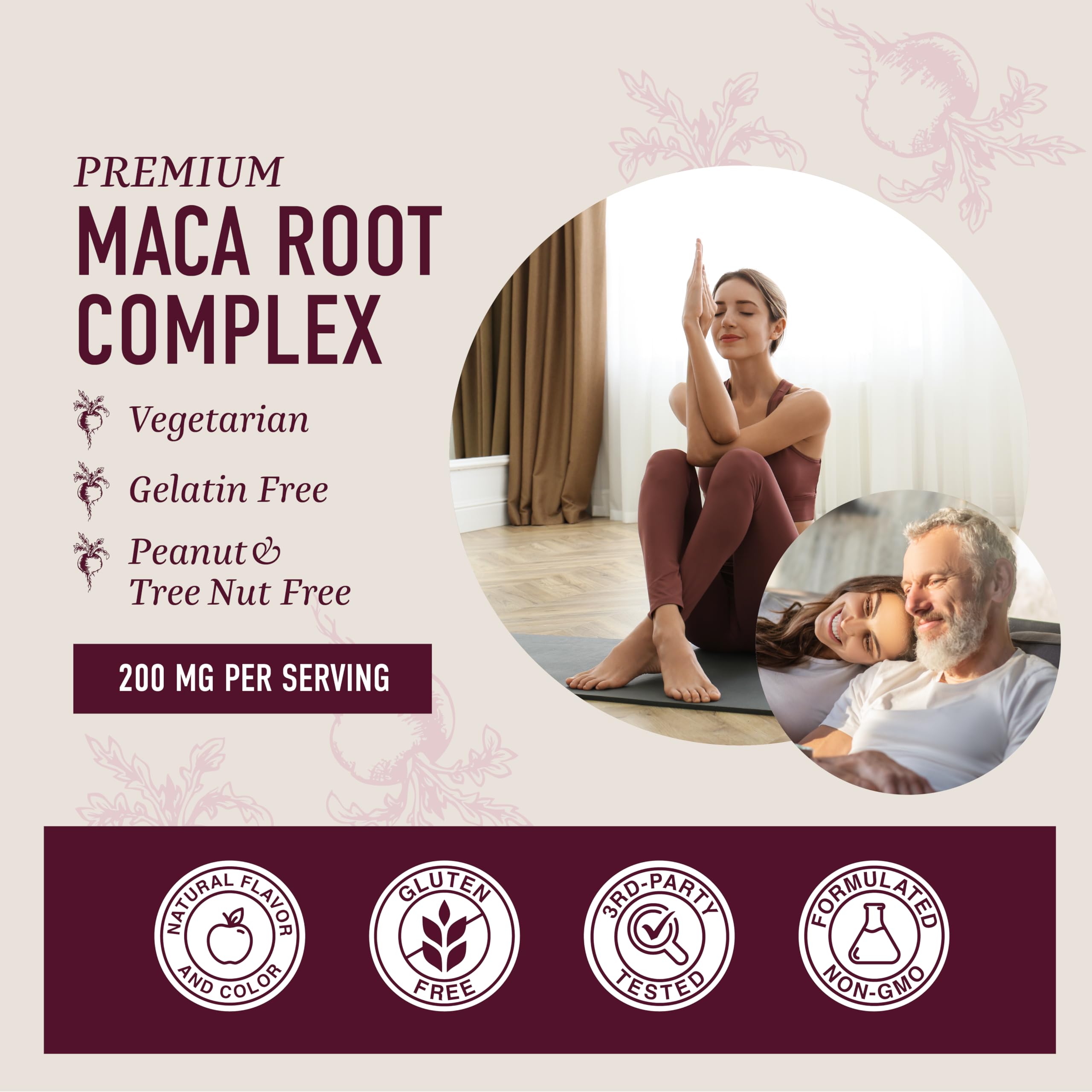 Gommes végétariennes sans OGM, sans colorants artificiels, Maca SMNutrition.