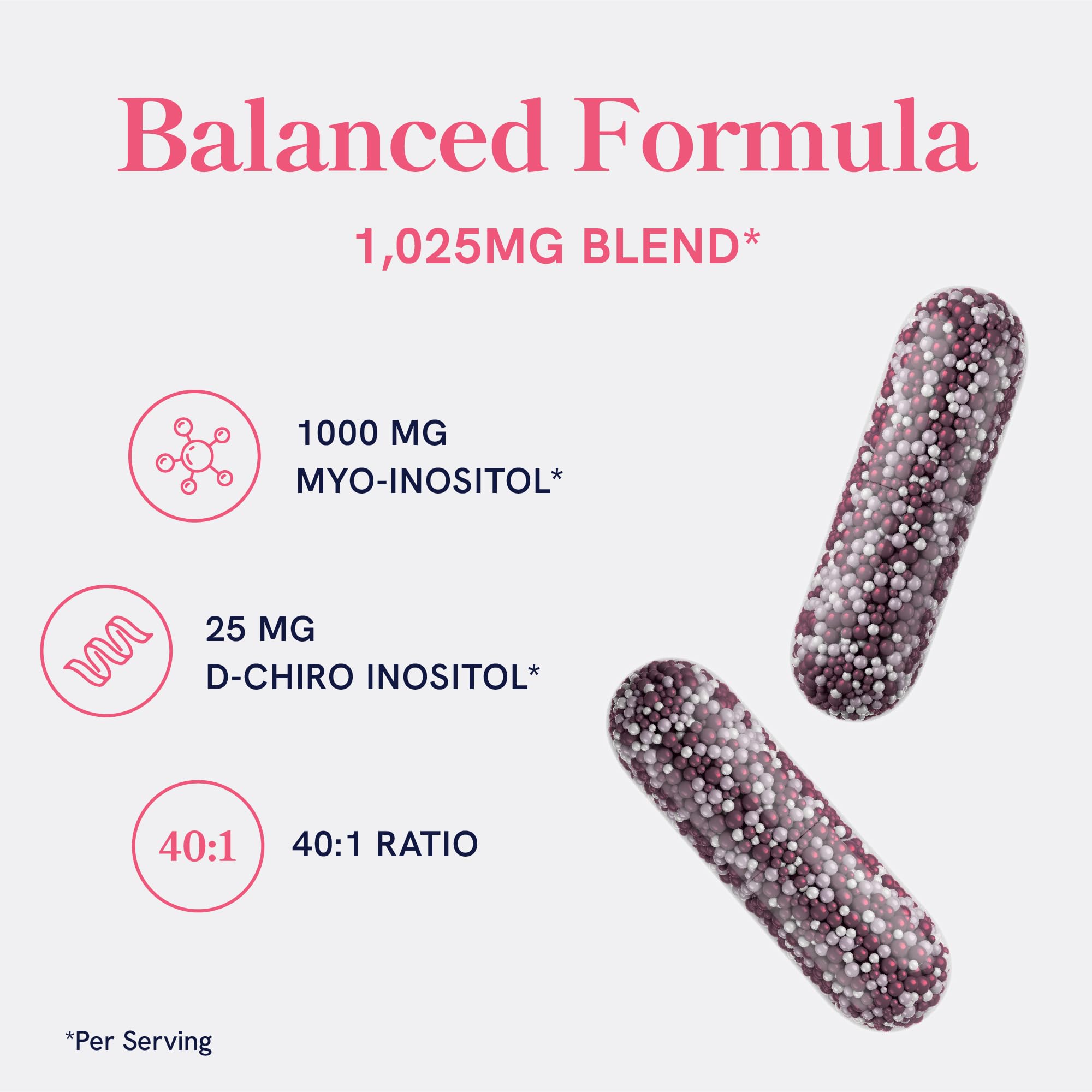 Étiquette SMNutrition Myo-Inositol et D-Chiro Inositol – ratio 40:1 et informations produit.