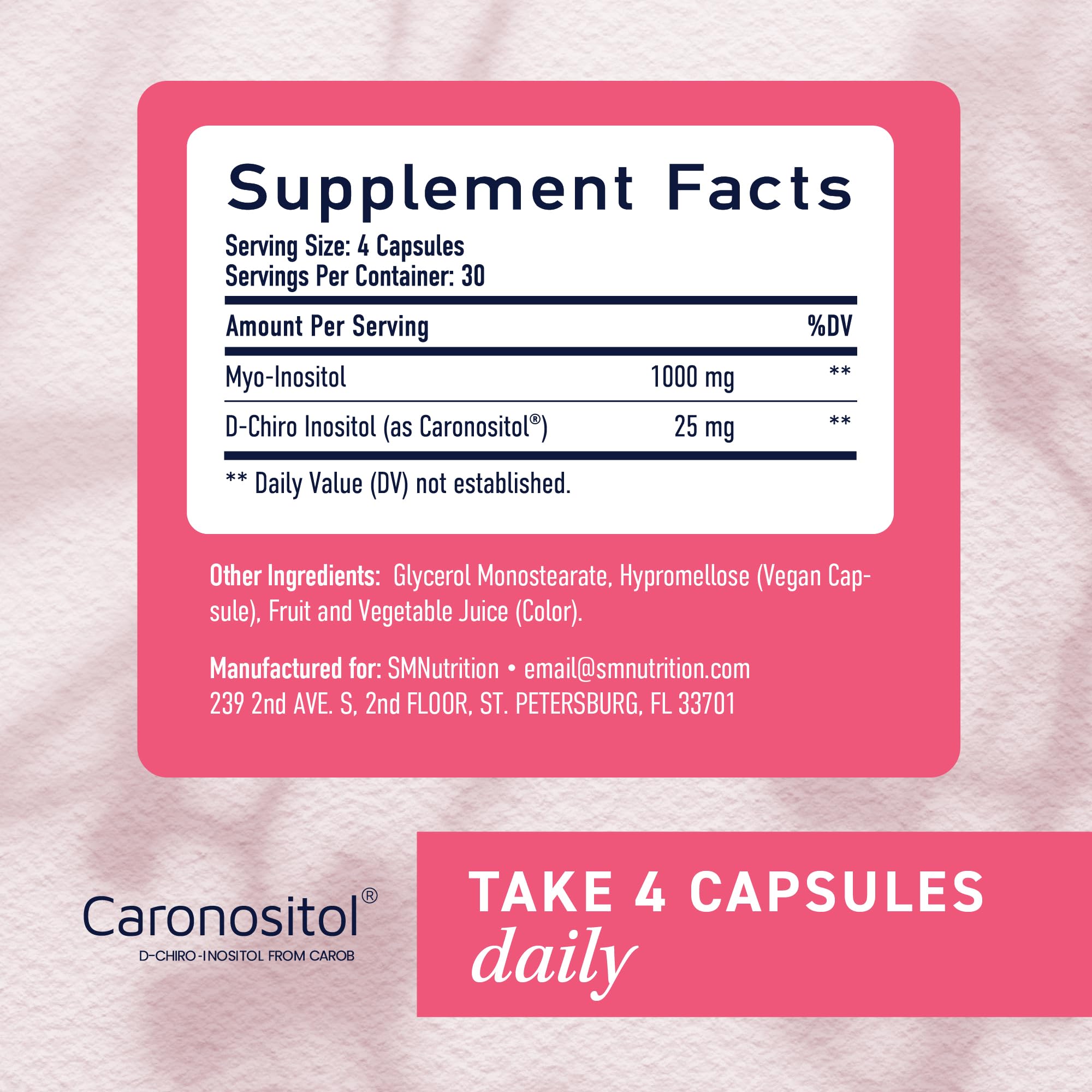 Graphique ratio 40-1 SMNutrition Myo-Inositol et D-Chiro Inositol.