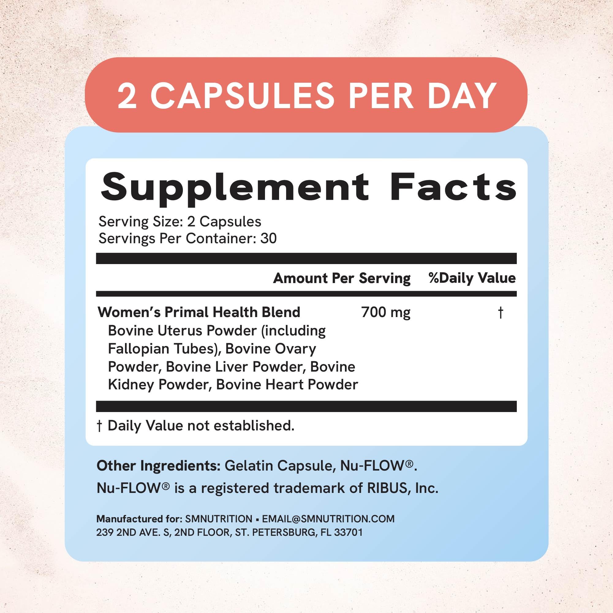 SMNutrition Foie Bœuf Organes — capsules, apport nutritionnel pratique