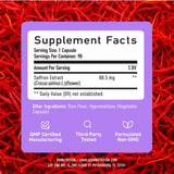Etiquette produit SMNutrition Safran, informations claires et traçabilité