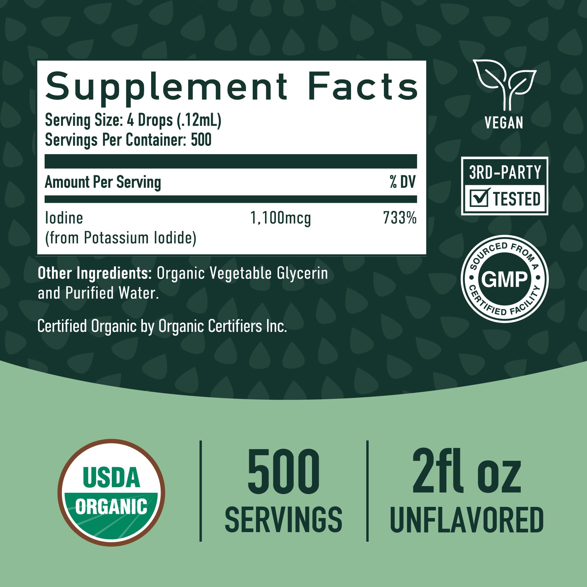 SMNutrition soutien thyroïde avec iode liquide, format pratique et certifié biologique.