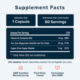 SMNutrition Zinc capsules sur fond neutre, format portable.