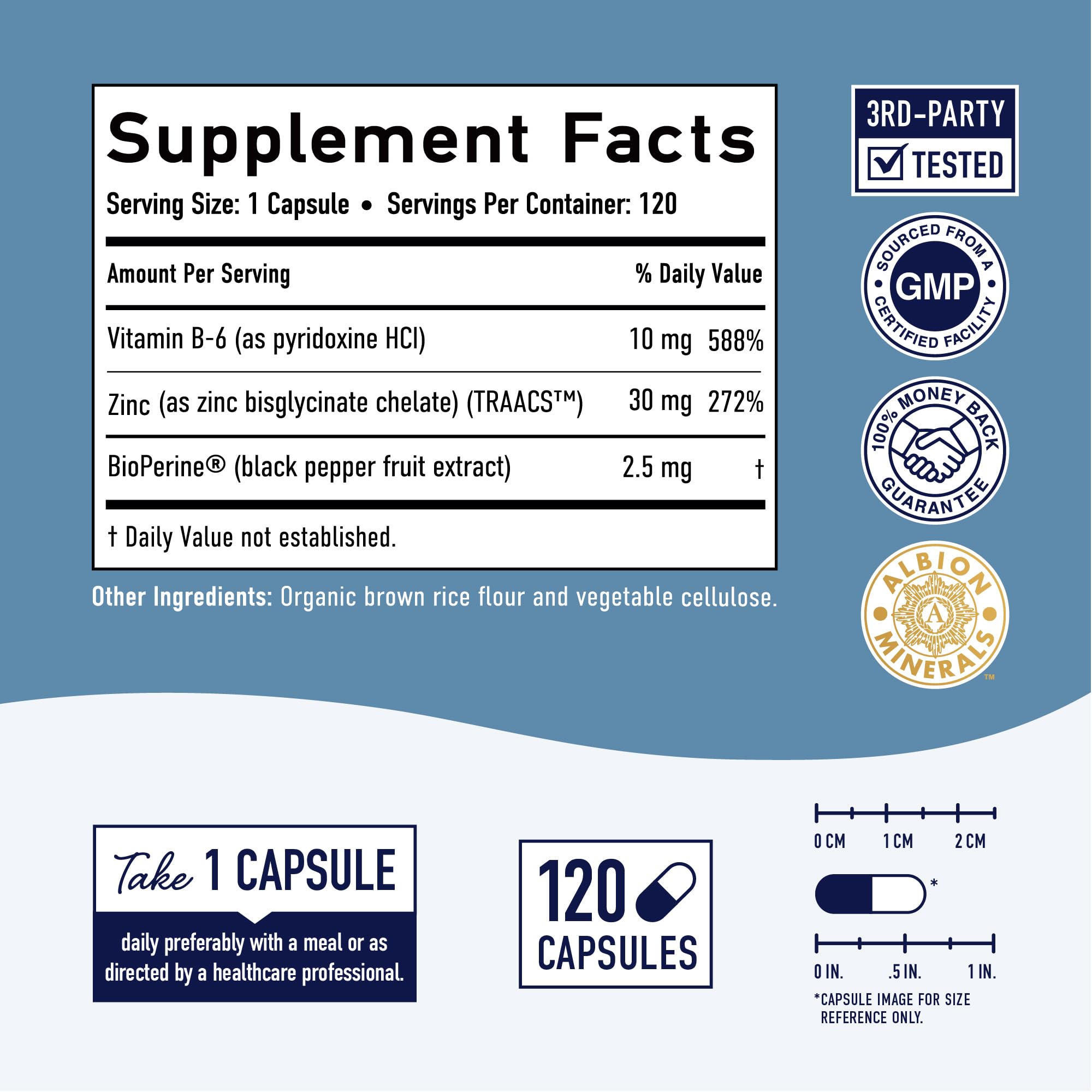 SMNutrition Zinc Chelaté Bisglycinate 30 mg — étiquette nutritionnelle claire.