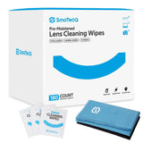 SmoTecQ lingettes prehumidifiees, pratiques et individuelles pour un nettoyage rapide des lunettes.