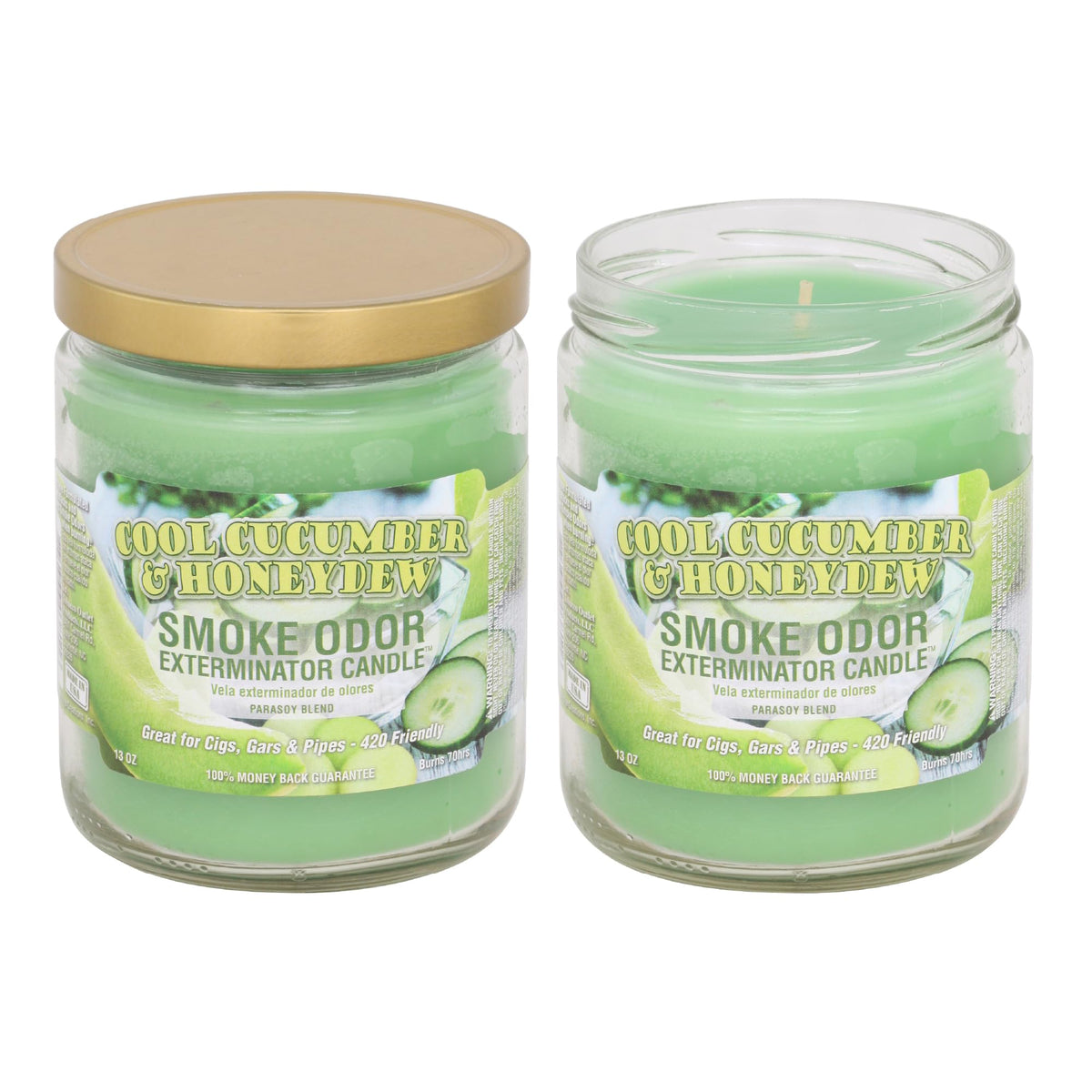 Bougie Smoke Odor Exterminator Concombre frais et melon miel, neutralise les odeurs pendant la combustion