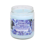 Bougie Smoke Odor Exterminator en bocal bleu Sérénité, neutralise odeurs et parfume l'ambiance