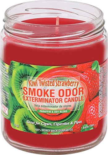 Bougie Smoke Odor Exterminator, format jar, parfum Kiwi Fraise Twiste, pour neutraliser les odeurs ambiantes
