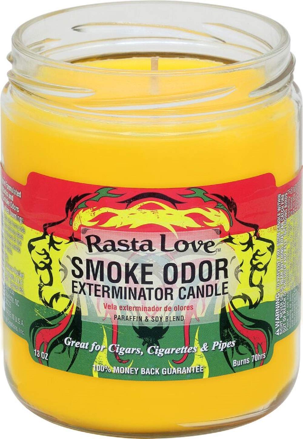 Bougie Smoke Odor Exterminator Rasta Love neutralisant les odeurs domestiques