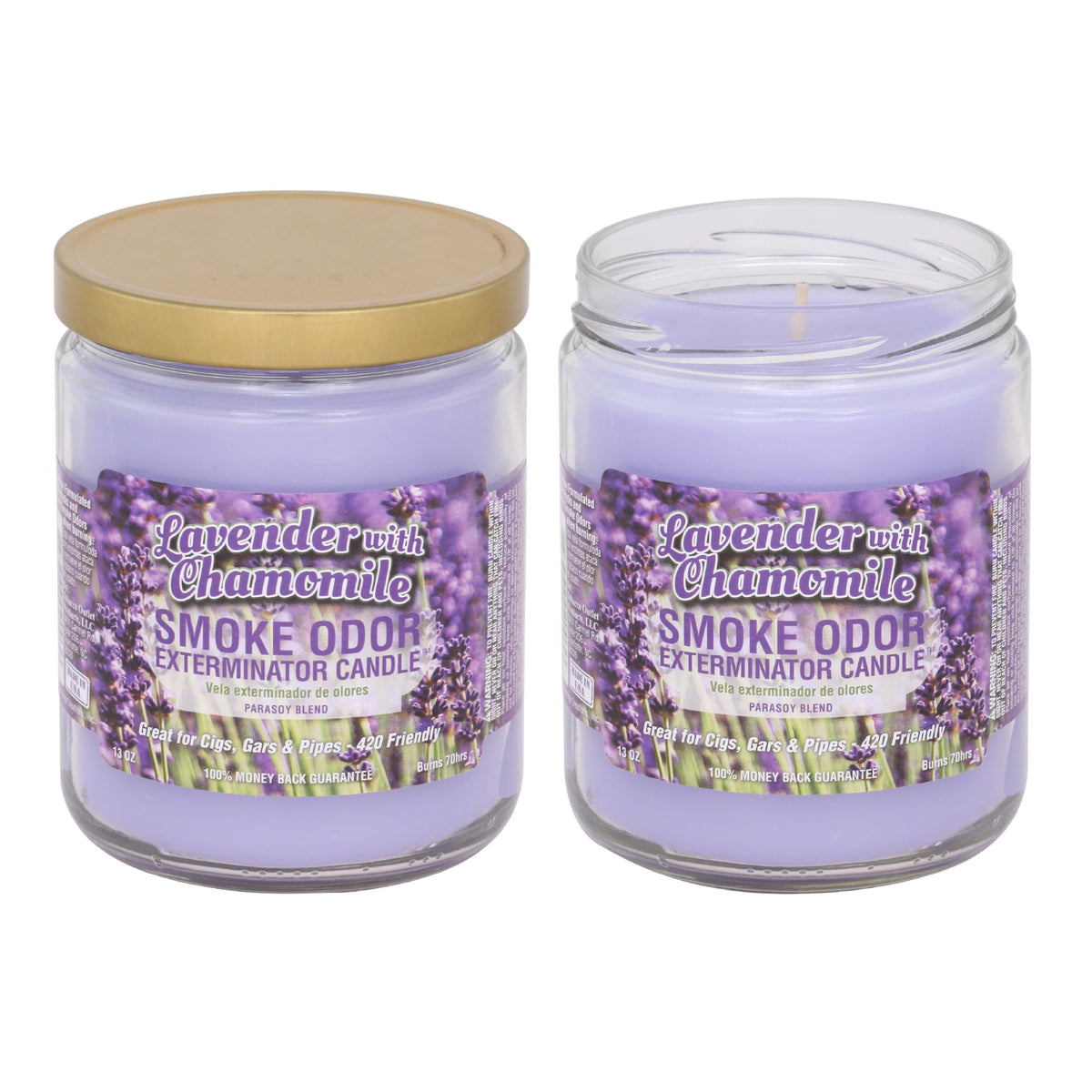 Bougie Smoke Odor Exterminator Lavande et Camomille 13 oz, expérience apaisante et parfum durable.