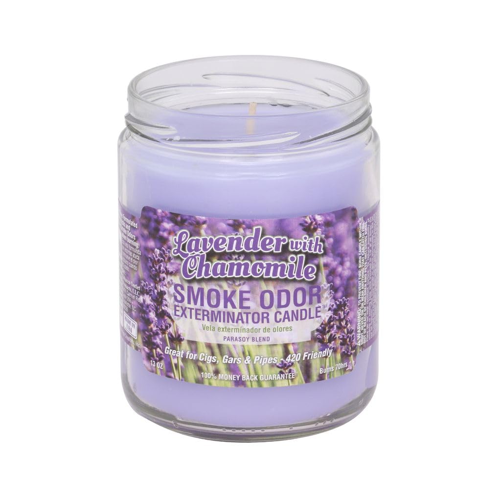 Bougie Smoke Odor Exterminator lavande chamomille: neutralise les odeurs de fumée et d’animaux