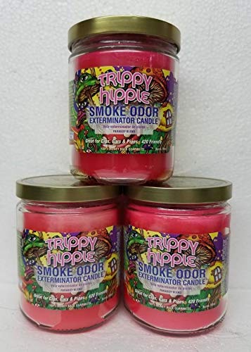 Smoke Odor Exterminator bougie-pot Trippy Hippie 13 oz éloigne les odeurs de fumée dans la pièce.