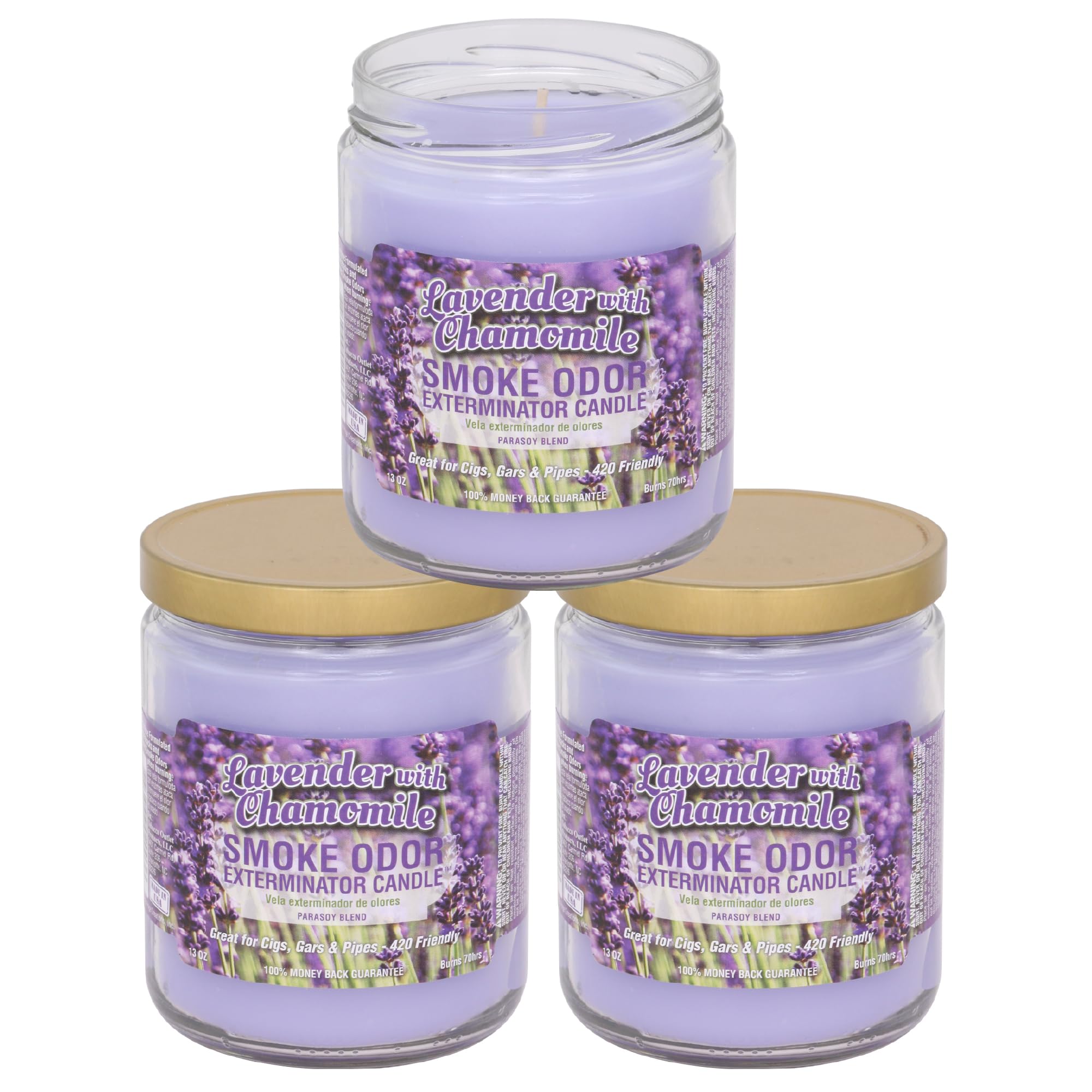 Bougie Smoke Odor Exterminator Lavande Camomille, parfum apaisant et longue combustion