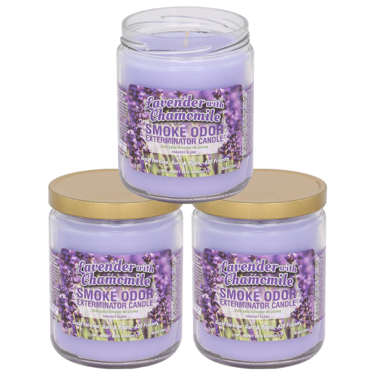 Bougie Smoke Odor Exterminator Lavande Camomille, parfum apaisant et longue combustion