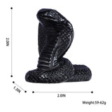 SMQ décoration bureau serpent cristal obsidienne noire, ambiance zen et chic.