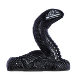 SMQ serpent cristal obsidienne noire, décoration réaliste et lumineuse.
