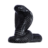 SMQ serpent figurine cristal obsidienne noire, décor élégant et apaisant pour votre bureau.