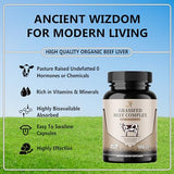 SMSHEALTHPRODUCTS – Capsule d'organes bovins, étiquette claire et informative.