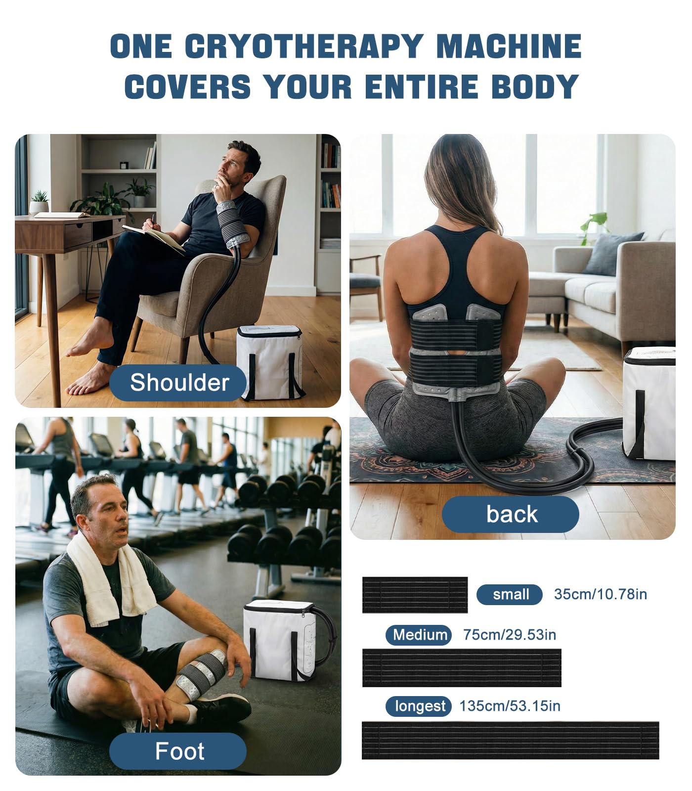 Smusrks système de thérapie universel s'adapte à plusieurs zones du corps pour un confort constant.