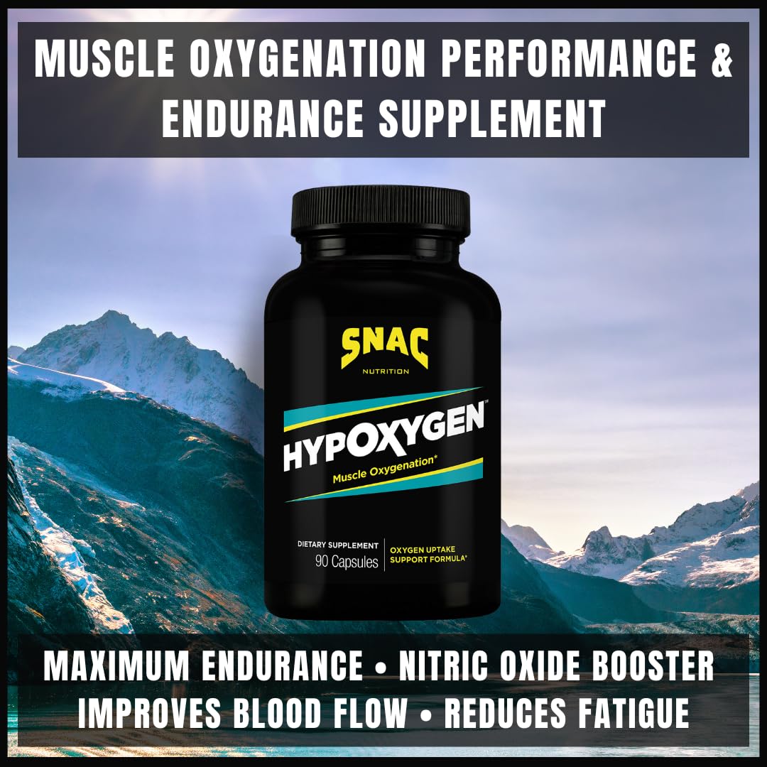 SNAC HypOxygen – liste d’ingrédients incluant le fer bisglycinate et les nutriments vasodilatateurs.