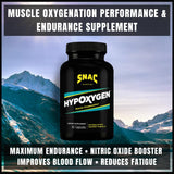 SNAC HypOxygen – liste d’ingrédients incluant le fer bisglycinate et les nutriments vasodilatateurs.