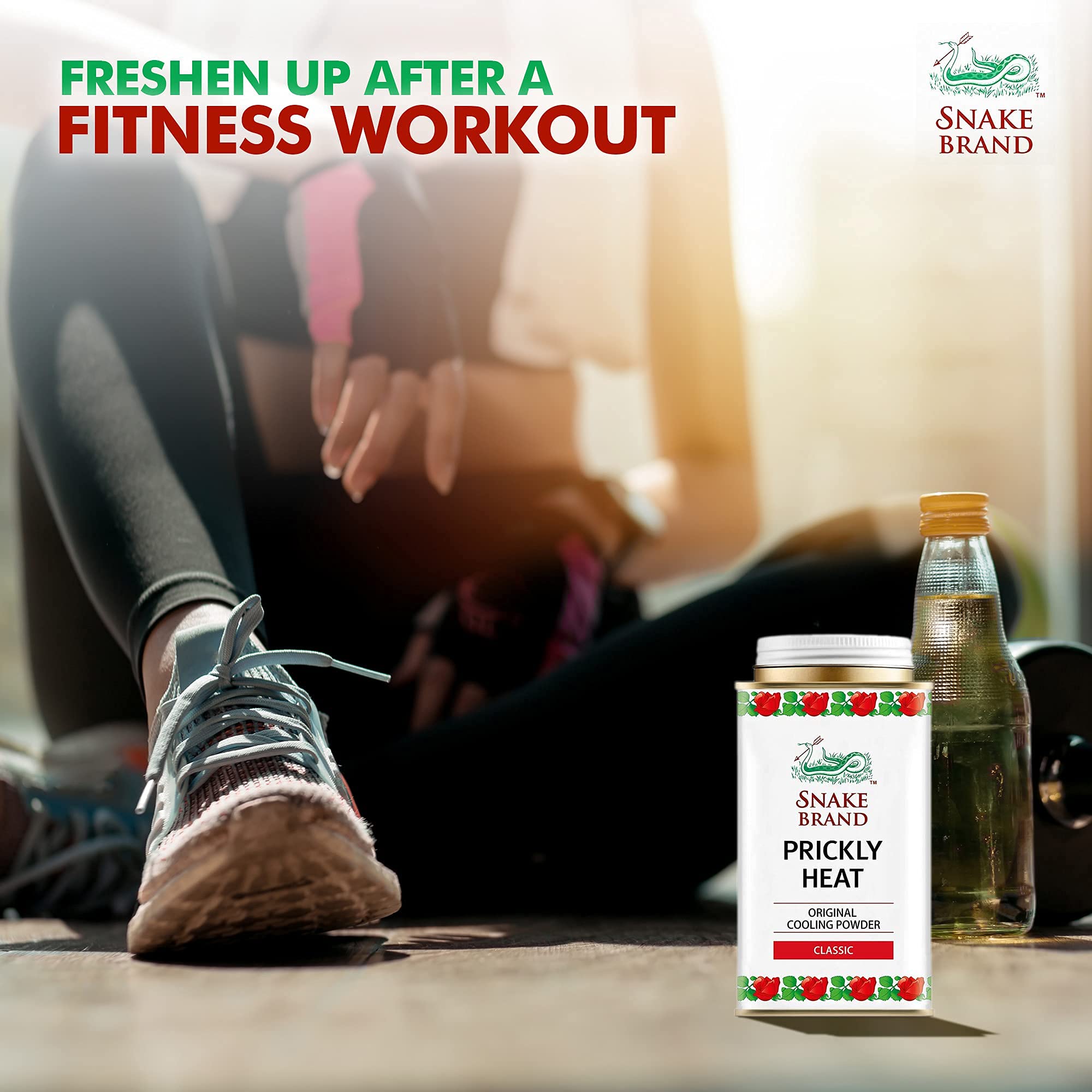 Poudre Snake Brand Prickly Heat absorbe la transpiration et assure le confort.