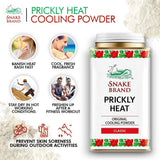 Après la douche, Snake Brand Prickly Heat pour rester frais toute la journée.