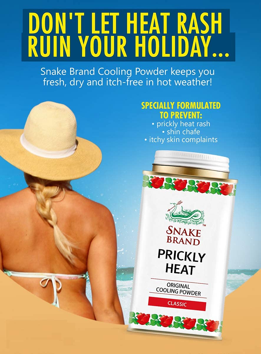 Texture fine de Snake Brand Prickly Heat pour une application douce et efficace.