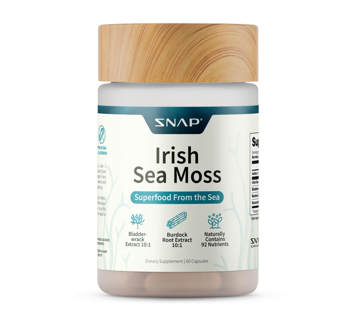 Snap Supplements algue de mer irlandaise poudre pour énergie et vitalité naturelle.