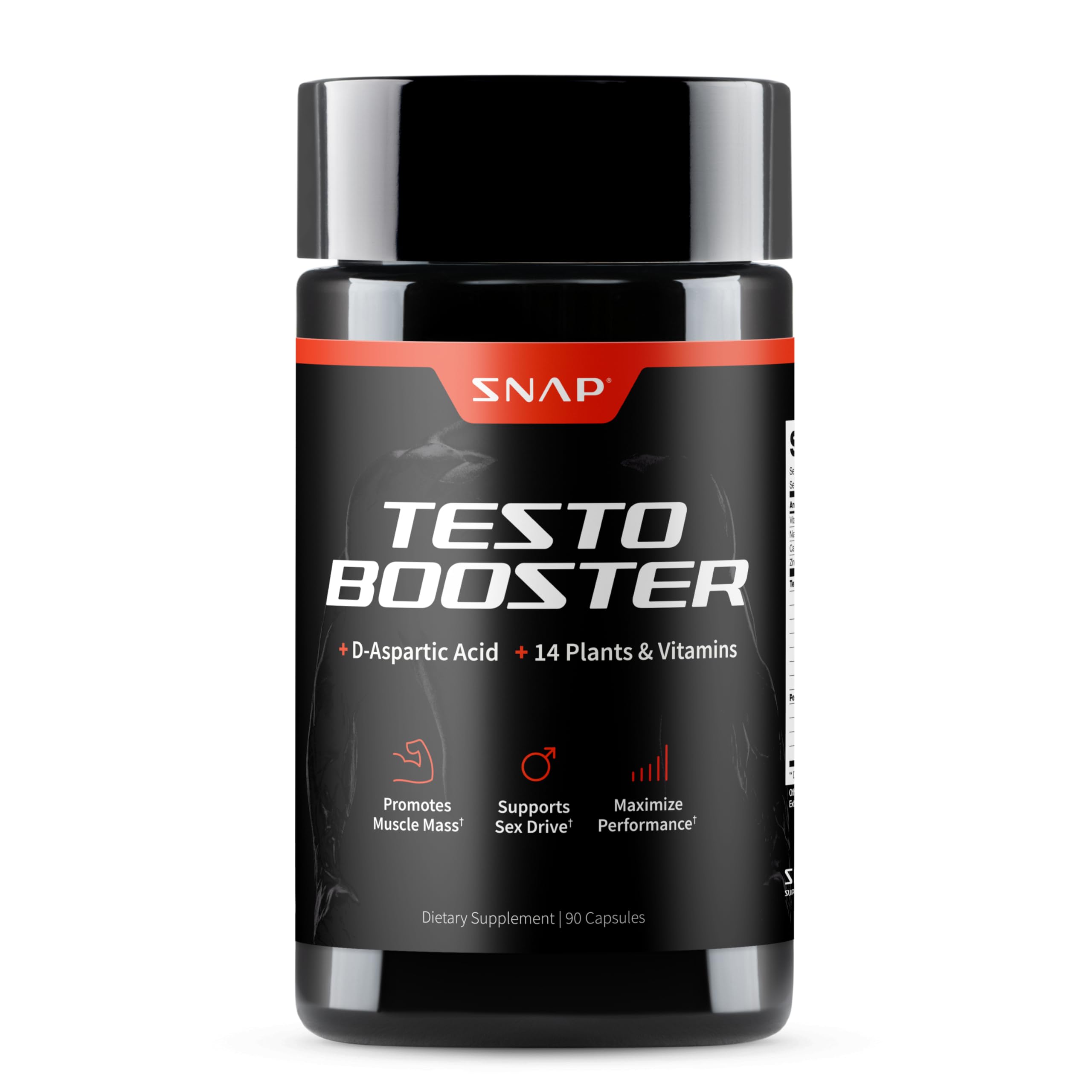 Snap Supplements amplificateur de testostérone : bouteille en gros plan