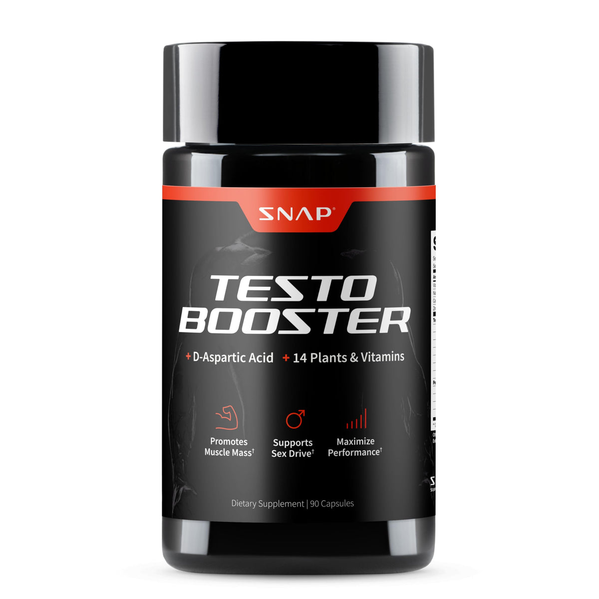 Snap Supplements amplificateur de testostérone : bouteille en gros plan