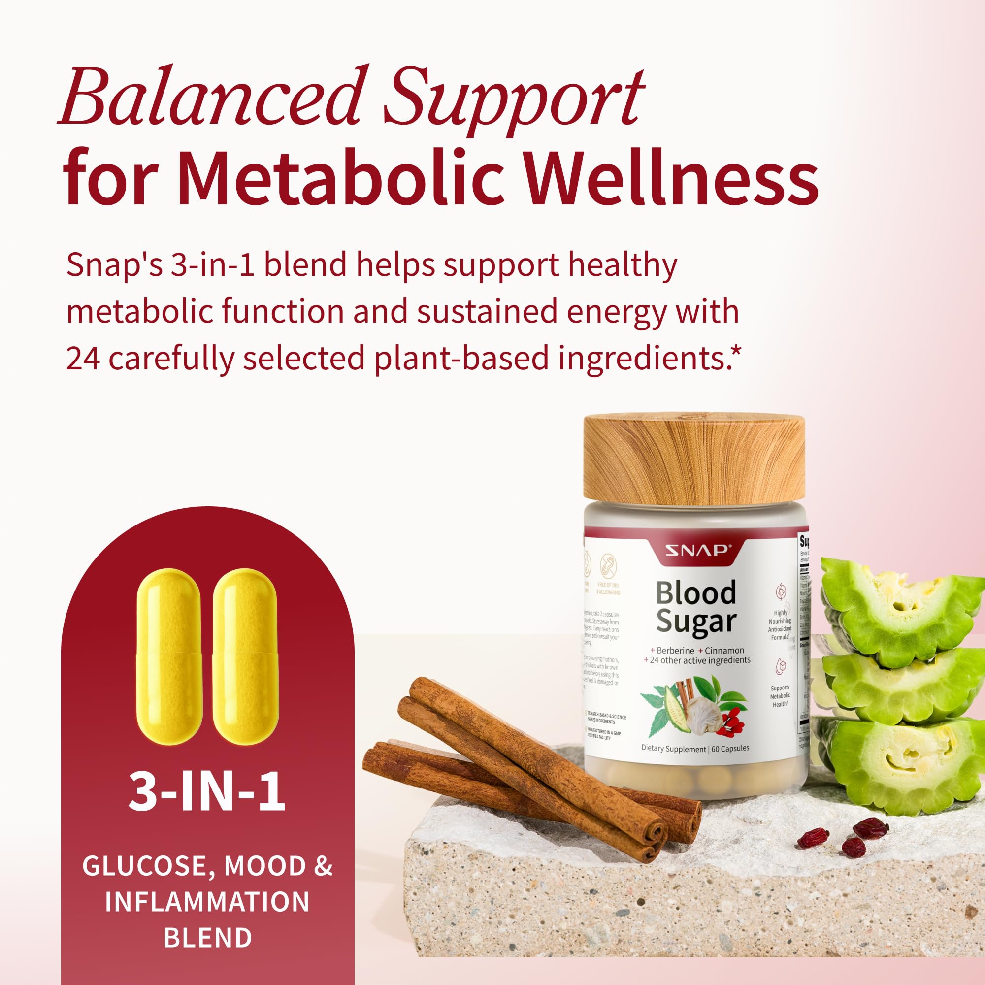 Snap Supplements Berberine – capsules, énergie et métabolisme au quotidien.