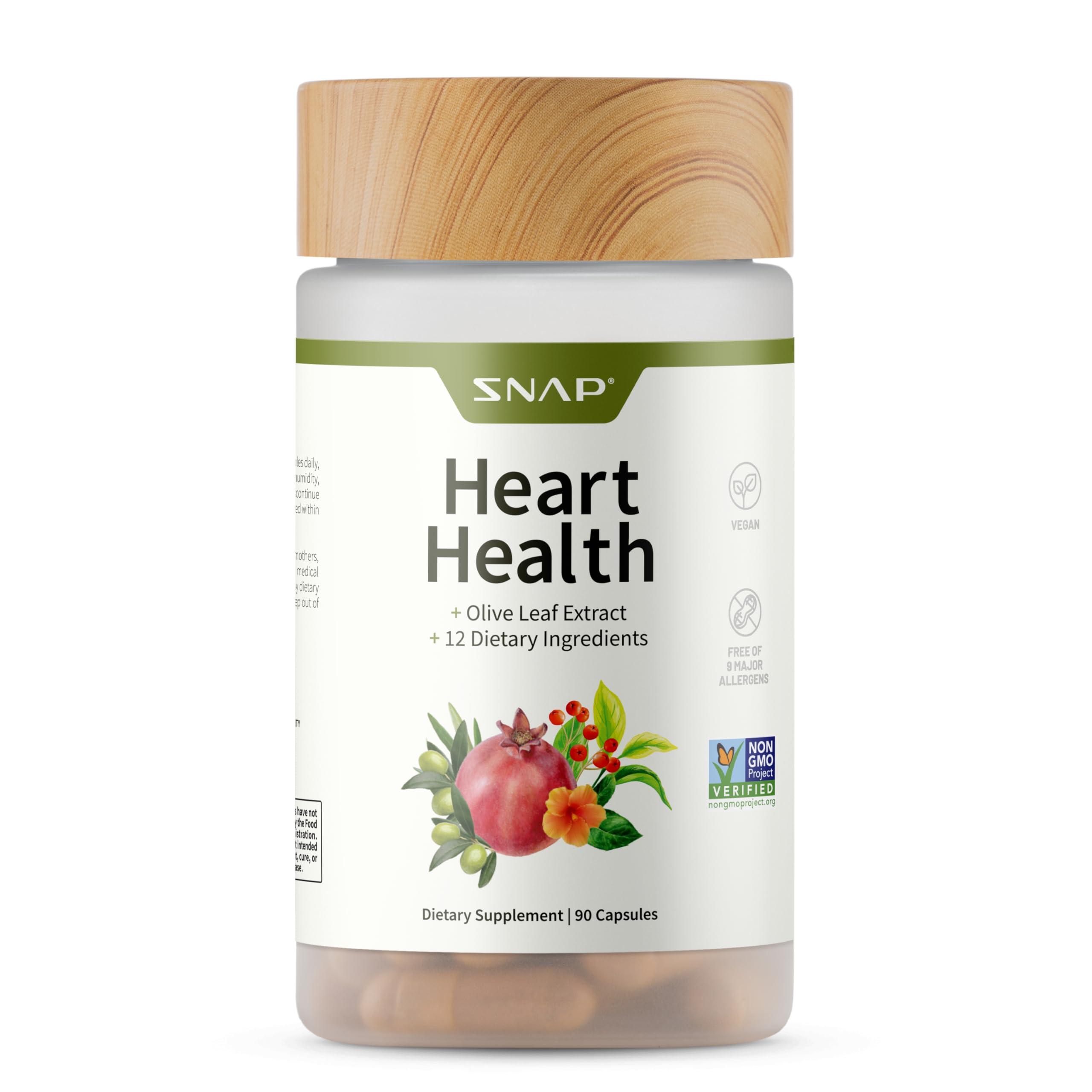 Snap Supplements – bouteille affichant le cœur pour un soutien cardiovasculaire potentiel.