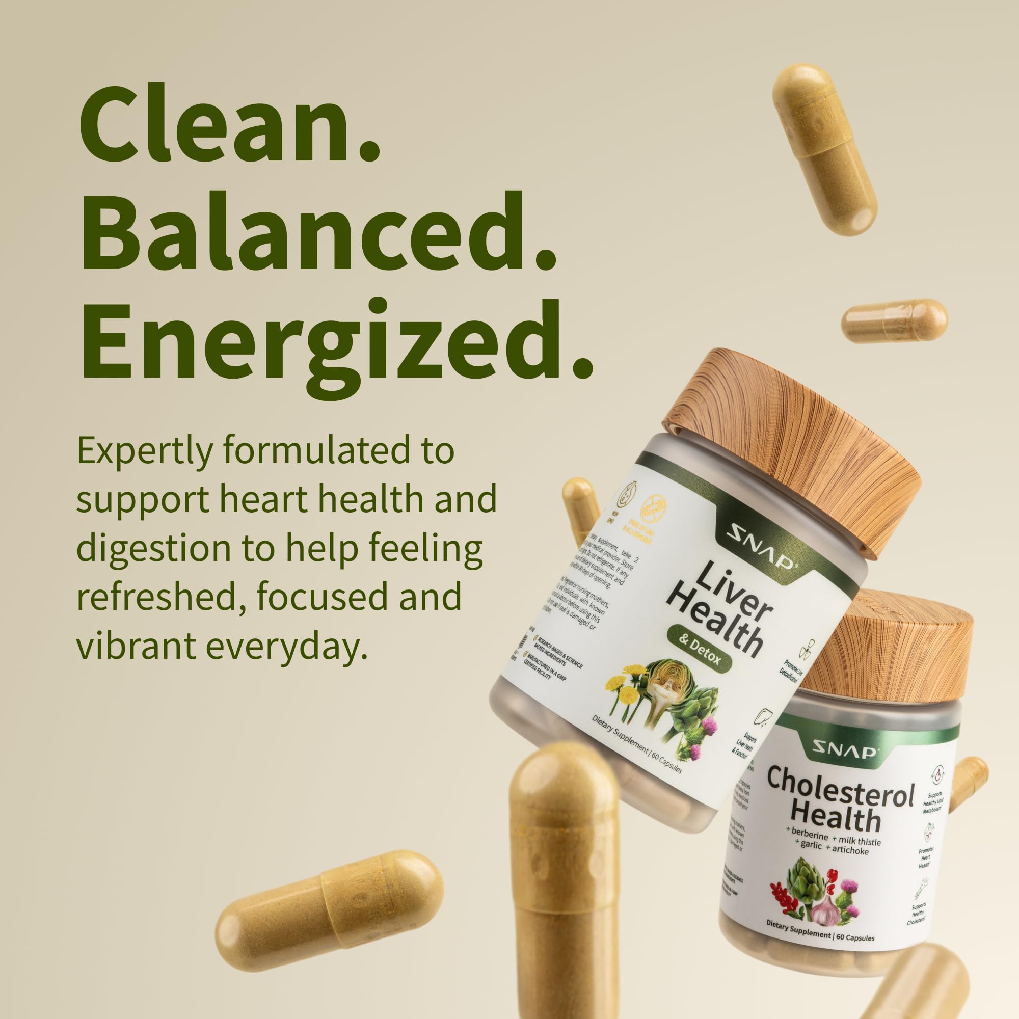 Snap Supplements Curcuma—capsules, action antioxydante et soutien métabolique.