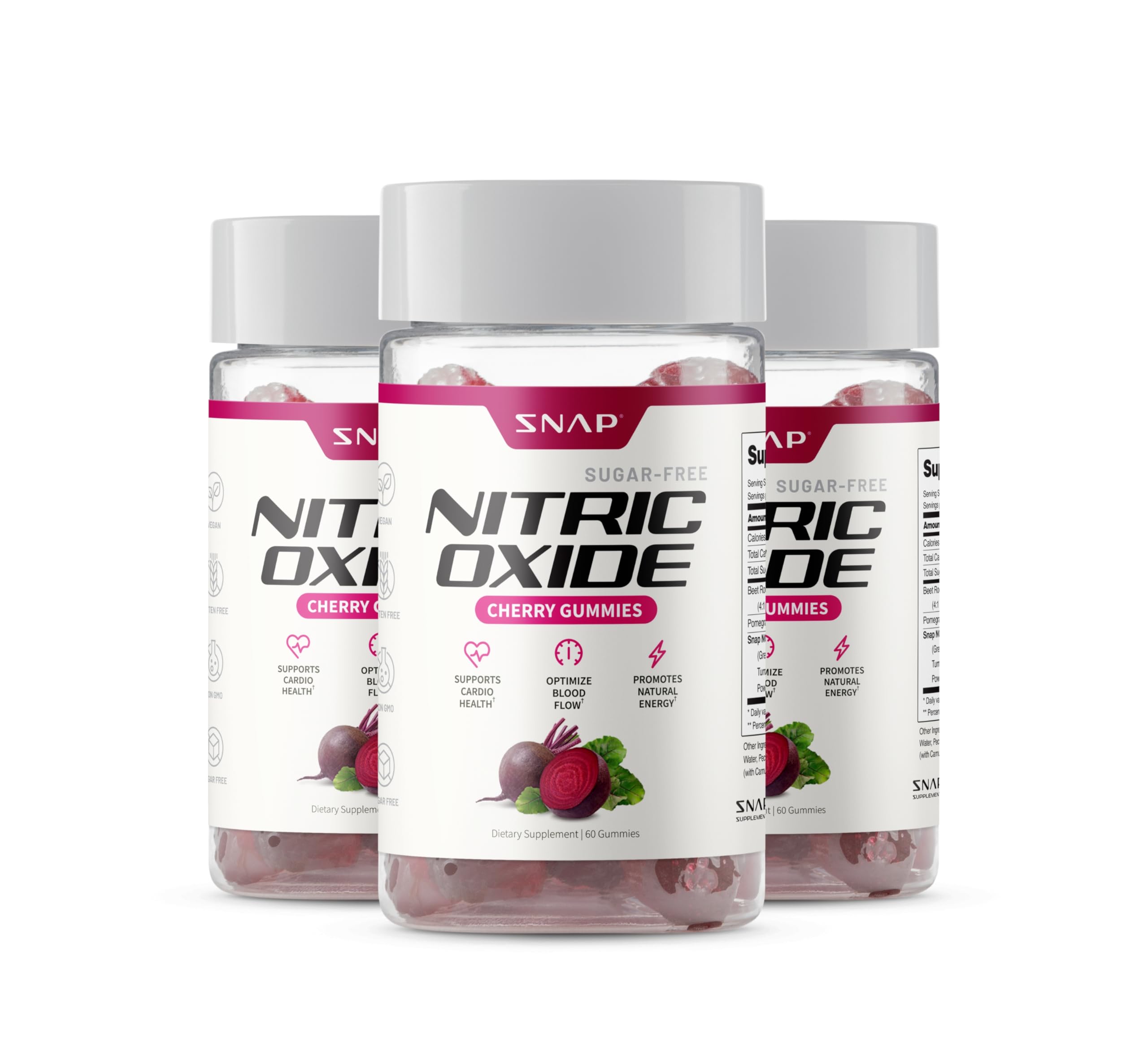 Gommes Snap Supplements Nitrique dans le flacon, énergie naturelle prête à emporter