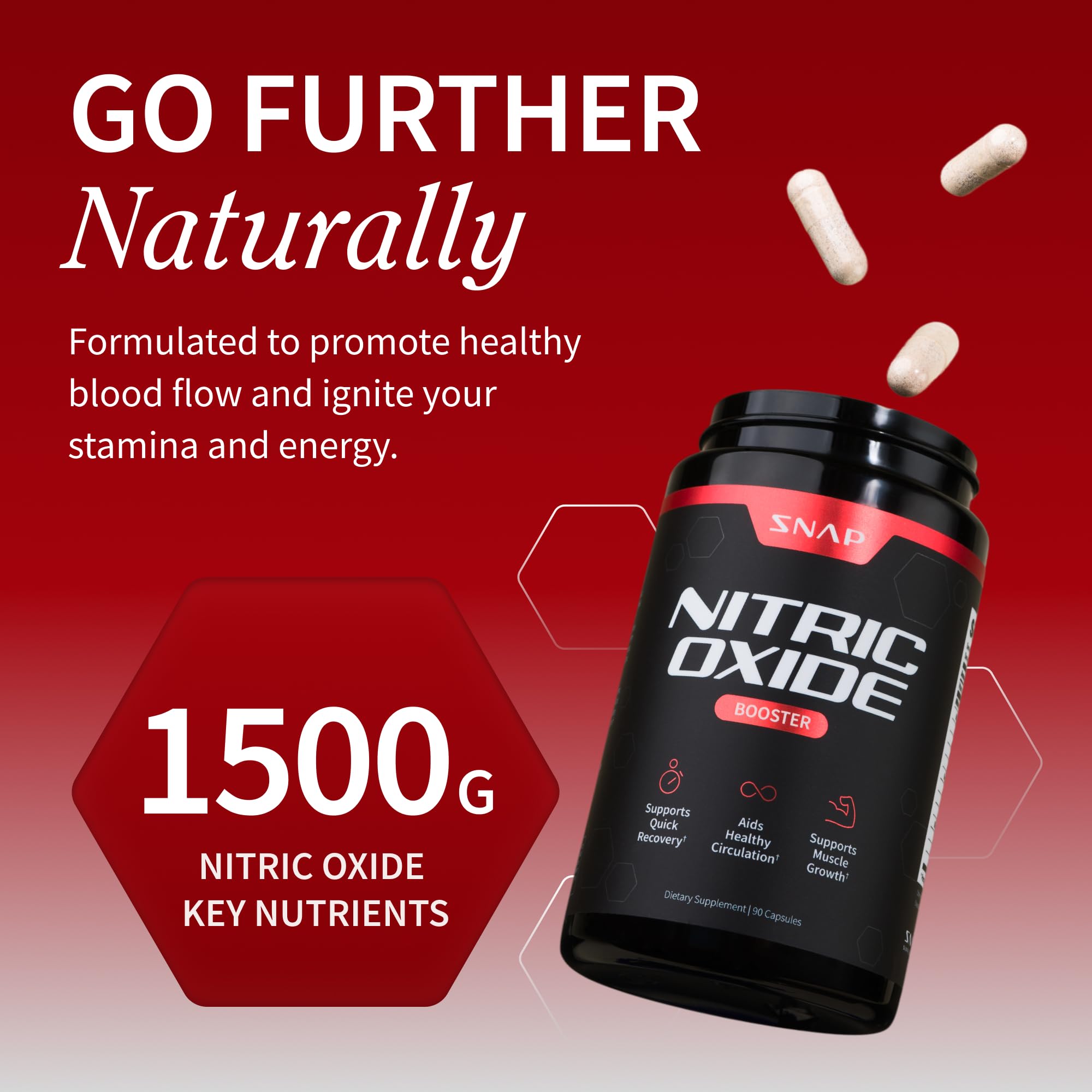 Snap Supplements Nitrique: mélange L-Arginine et L-Citrulline favorisant la production naturelle