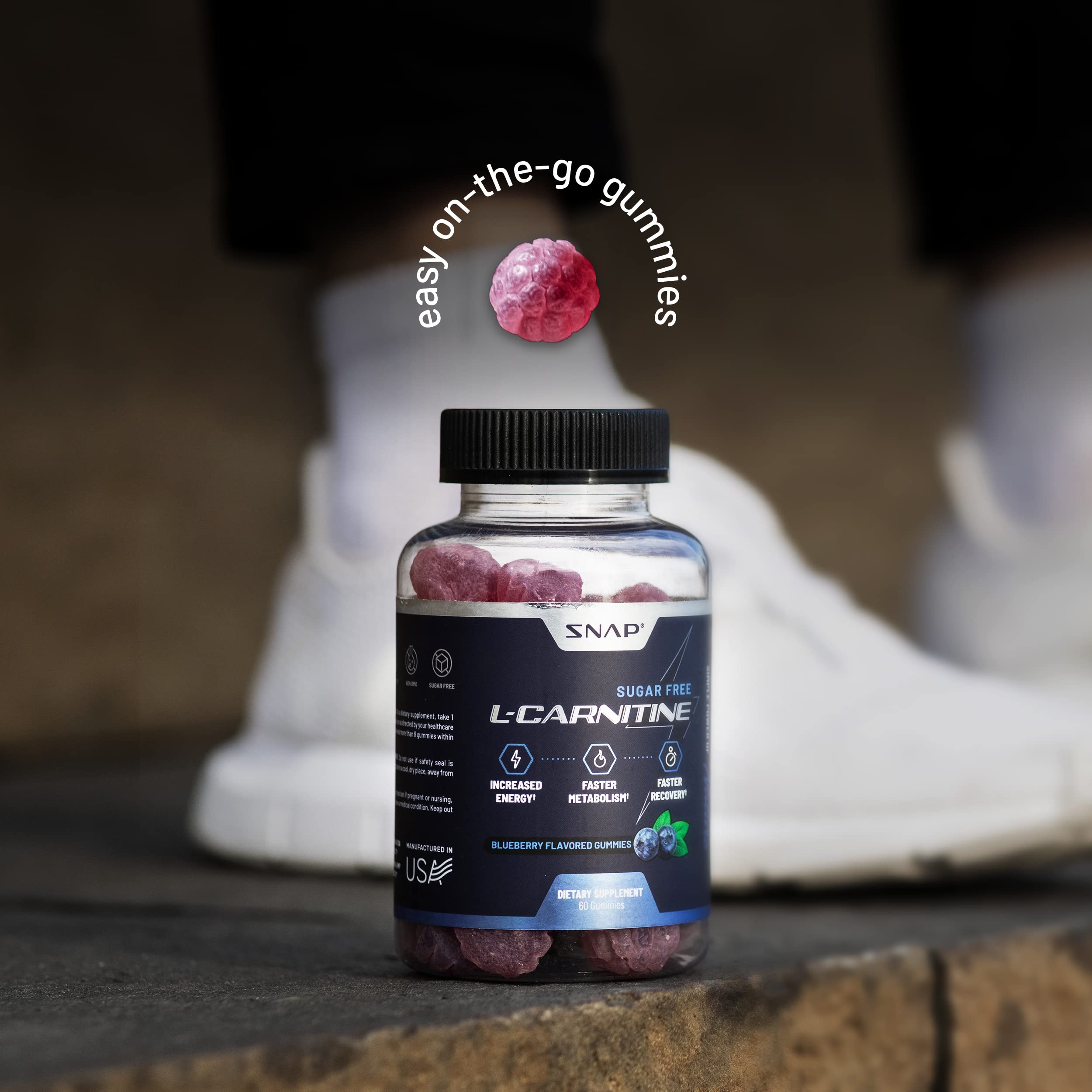Gomme Snap Supplements pré-entraînement – pratique et portable.