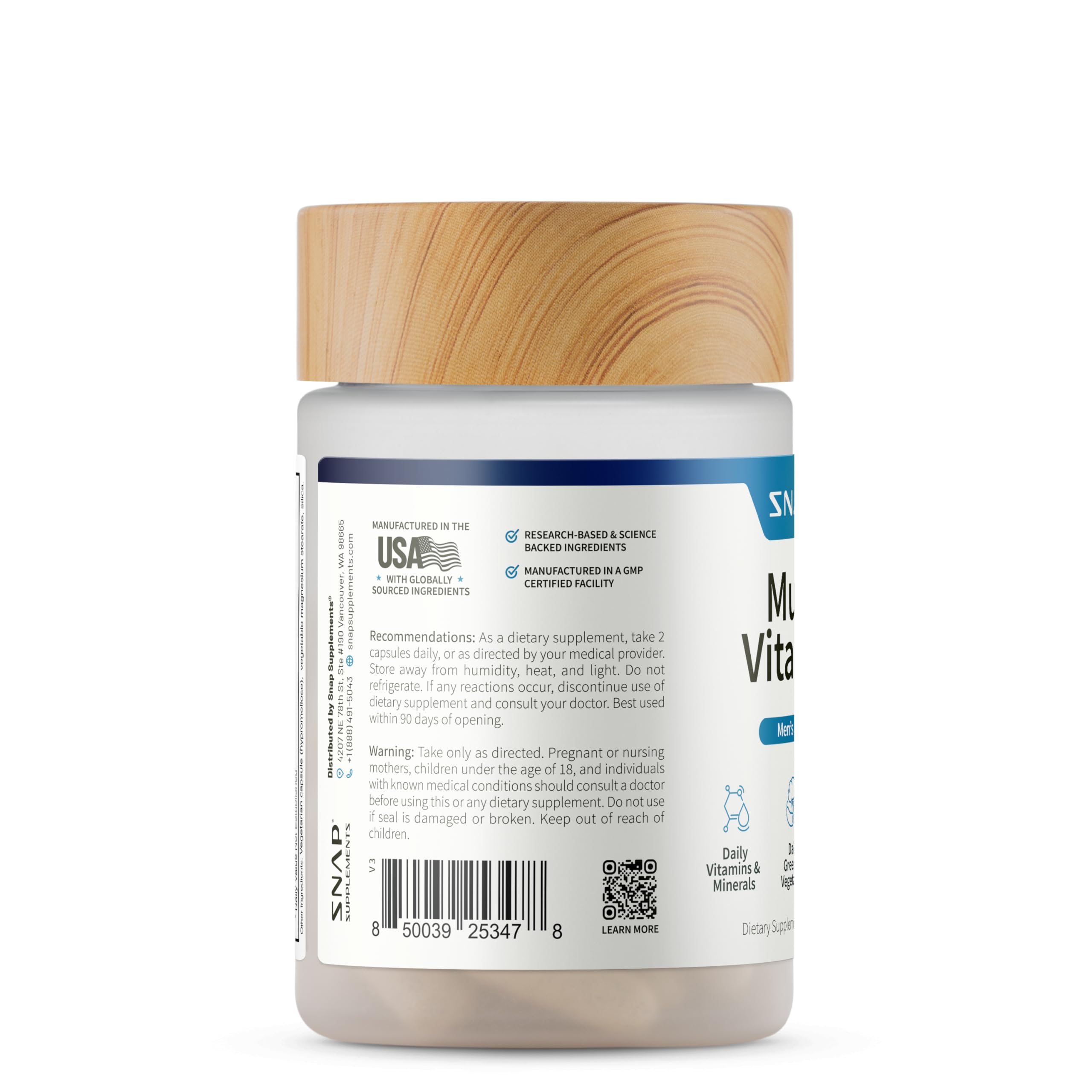 Snap Supplements Multivitamines Homme – mode de vie actif et quotidien